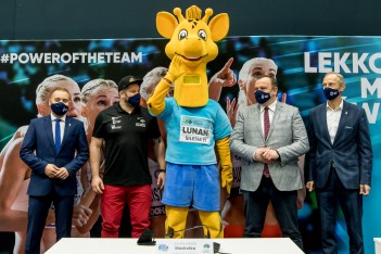Konferencja prasowa 100 dni przed mistrzostwami świata sztafet na Stadionie Śląskim 