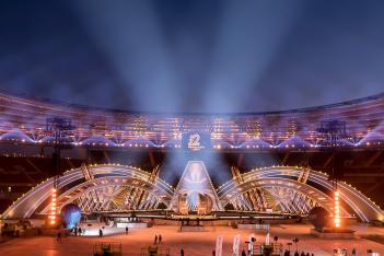 Sylwestra z Dwójką na Stadionie Śląskim: budowa sceny