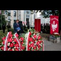 Złożenie wieńców przy obelisku poświęconemu dr. Andrzejowi Mielęckiemu w Katowicach. fot. Tomasz Żak / UMWS 