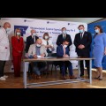  Podpisanie umowy w Wojewódzkim Szpital Specjalistyczny im. Św. Barbary w Sosnowcu. fot. Andrzej Grygiel / UMWS 