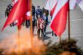 Uroczystości przed Pomnikiem Żołnierza Polskiego w Katowicach. 