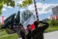 Uroczystości przed Pomnikiem Żołnierza Polskiego w Katowicach. 