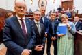 Przedstawiciele ROD odbieraja umoway podczas gali w Sali Sejmu Śląskiego. 