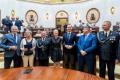 Przekazane umowy dla OSP w Sali Sejmu Śląskiego. 