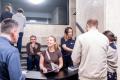 Studio radiowe wraz z publicznością w Planetarium Śląskim. 