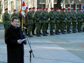  Przemawia marszałek Województwa Śląskiego Michał Czarski 