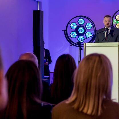 Rafał Adamczyk, członek Zarządu Województwa Śląskiego, przemawia na inauguracji projektu 