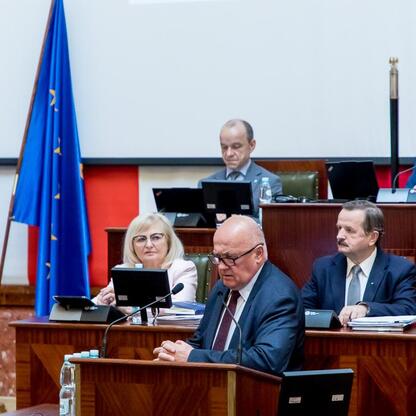 Sejmik Śląska: dyskusja o audycie krajobrazowym i finansowaniu rehabilitacji niepełnosprawnych. (wygenerowano przez AI)