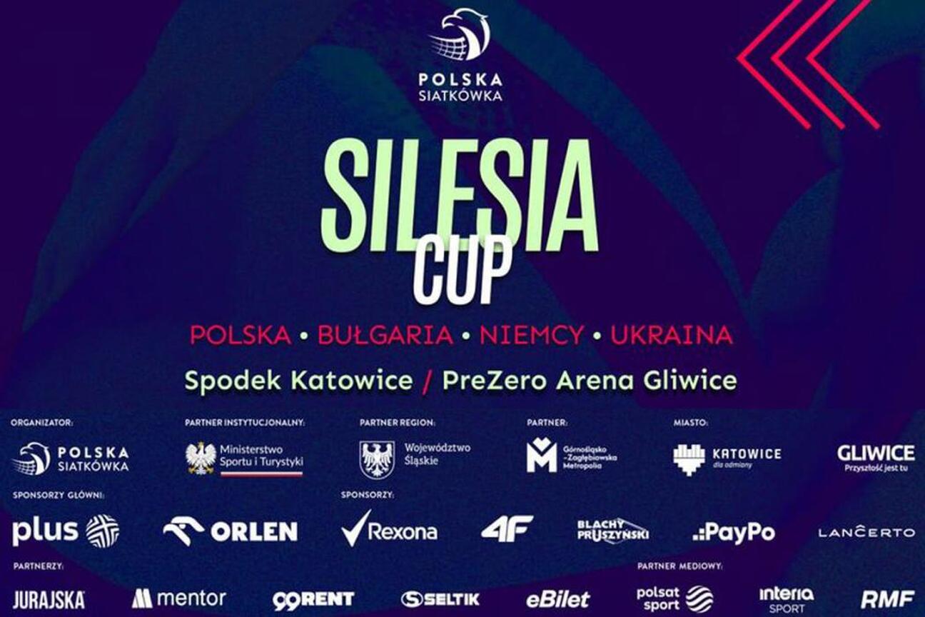 Promocja Silesia Cup, turnieju siatkarskiego Polski w Katowicach i Gliwicach. (wygenerowano przez AI)