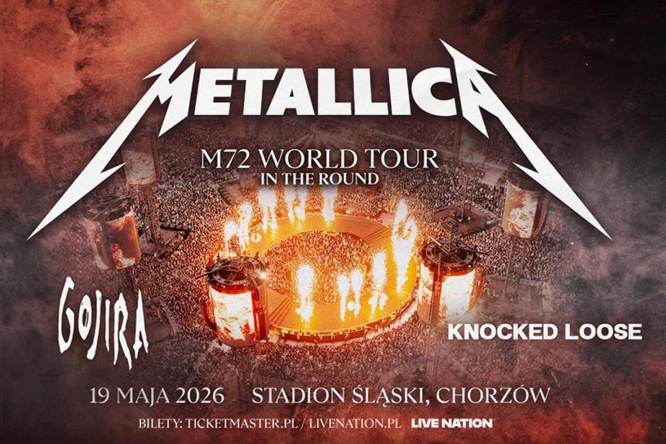 Promocja koncertu Metallica w Chorzowie, 19 maja 2026, Stadion Śląski. (wygenerowano przez AI)