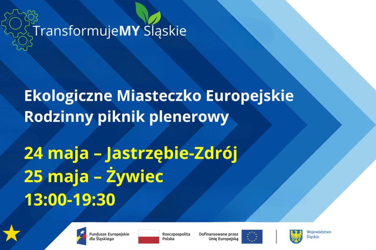 Promocja "Ekologicznych Miasteczek Europejskich" w Jastrzębiu-Zdroju i Żywcu. pikniki rodzinne z atrakcjami ekologicznymi. (wygenerowano przez AI)