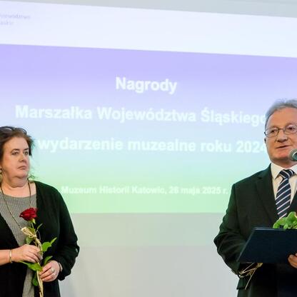 Formalna uroczystość wręczenia Nagród Marszałka Województwa Śląskiego za wydarzenie muzealne roku 2024. (wygenerowano przez AI)