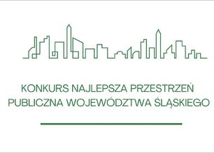 Minimalistyczna grafika reklamująca konkurs "Najlepsza Przestrzeń Publiczna Województwa Śląskiego" z ostatnimi datami zgłoszeń. (wygenerowano przez AI)