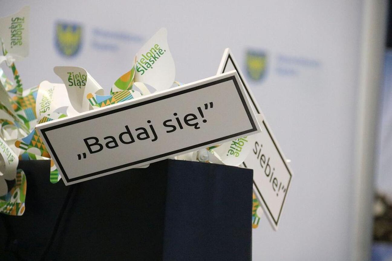 Na II Dniach Zdrowia w Bielsku-Białej uczestnicy wymieniają informacje na stoisku rehabilitacyjnym. (wygenerowano przez AI)