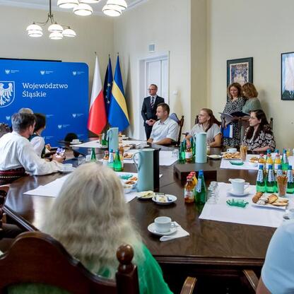 Formalna sesja w Województwie Śląskim, podpisany przez Grzegorza Boskiego i radnych Sejmiku. (wygenerowano przez AI)