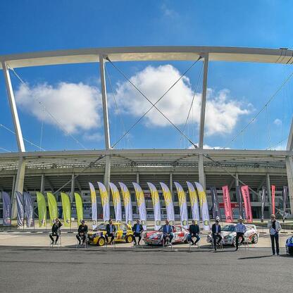 Konferencja prasowa Rajdu Śląska w Superauto.pl Stadion Śląski. (wygenerowano przez AI)