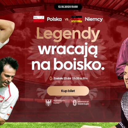 Promocja meczu Polska - Niemcy, legendy wracają na Superauto.pl Stadion Śląskim. (wygenerowano przez AI)