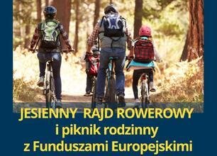 Jesienny rajd rowerowy z rodzinnym piknikiem w Poraju, wsparty przez Europejskie Fundusze. (wygenerowano przez AI)