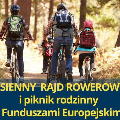 Jesienny rajd rowerowy z rodzinnym piknikiem w Poraju, wsparty przez Europejskie Fundusze. (wygenerowano przez AI)