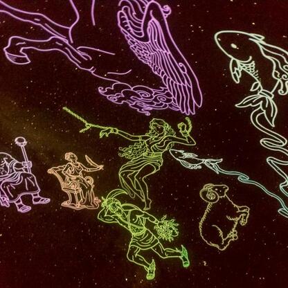 Kosmiczny spektakl w Planetarium Śląskim, łączący muzykę, naukę i wizualne wrażenia. (wygenerowano przez AI)