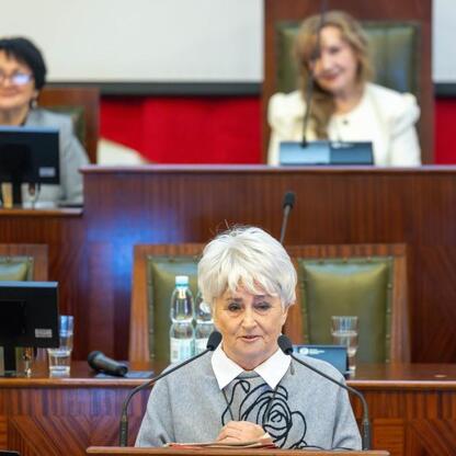 W Sali Sejmu Śląskiego odbyła się pierwsza edycja Śląskiego Konwentu Rad Seniorów. (wygenerowano przez AI)
