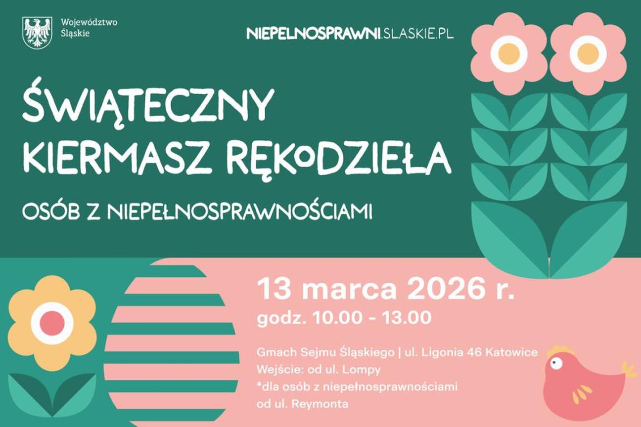 Świąteczny Kiermasz Rękodzieła Osób Niepełnosprawnych, 13.03.2026, Gmach Sejmu Śląskiego, Katowice (wygenerowano przez AI)