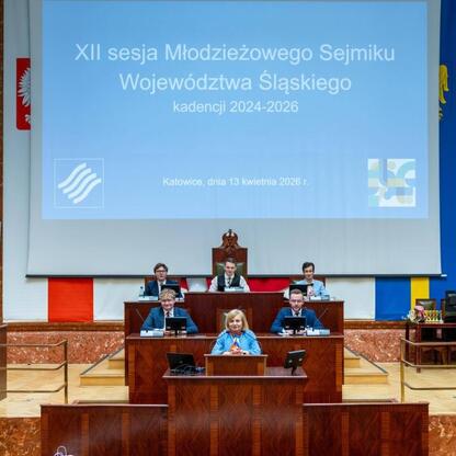Wizytacja XII sesji Młodzieżowego Sejmiku Województwa Śląskiego, 13.04.2026. (wygenerowano przez AI)