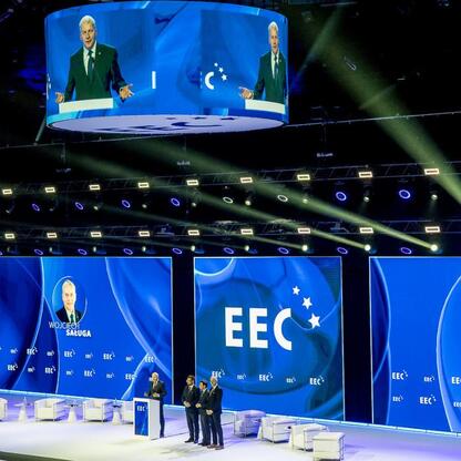 Wojciech Saługa, Marszałek Województwa Śląskiego, otwiera Europejski Kongres Gospodarczy 2026. (wygenerowano przez AI)