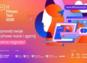 Promocja IT Fitness Test 2026, test cyfrowych umiejętności dla studentów, nauczycieli i dorosłych. (wygenerowano przez AI)