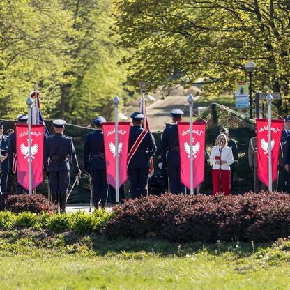 Ceremonia w Tauron Parku Śląskim, upamiętniająca 105. rocznicę III Powstania Śląskiego i Dzień Flagi RP. (wygenerowano przez AI)