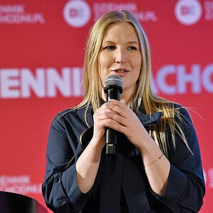 Joanna Bojczuk, członek Zarządu Województwa Śląskiego, przemawia na festiwalu 