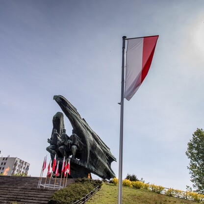 Wieńce u stóp Pomnika Żołnierza Polskiego. fot. Tomasz Żak / UMWS