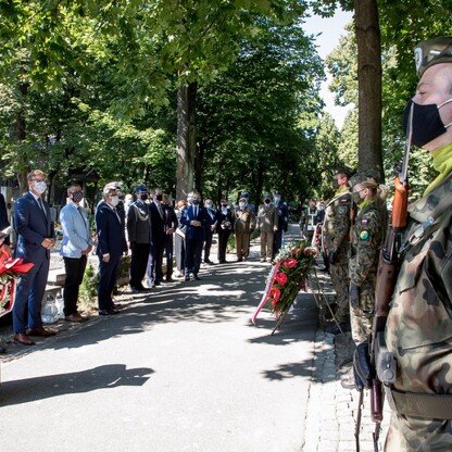 Uroczystości przy grobie Wojciecha Korfantego w Katowicach. fot. Tomasz Żak / UMWS