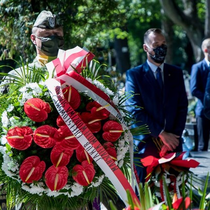 Uroczystości przy grobie Wojciecha Korfantego w Katowicach. fot. Tomasz Żak / UMWS