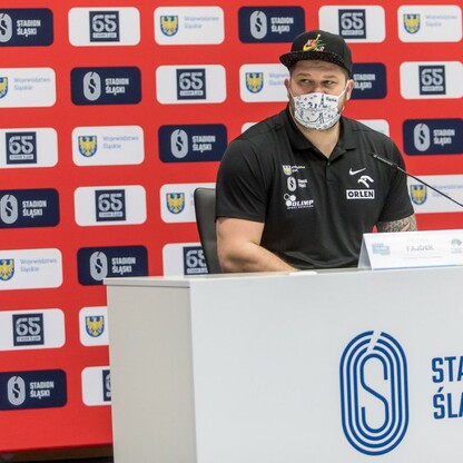 Konferencja prasowa 100 dni przed mistrzostwami świata sztafet na Stadionie Śląskim