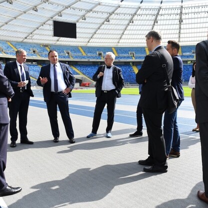 Zwiedzanie Stadionu Śląskiego. fot. Patryk Pyrlik / UMWS