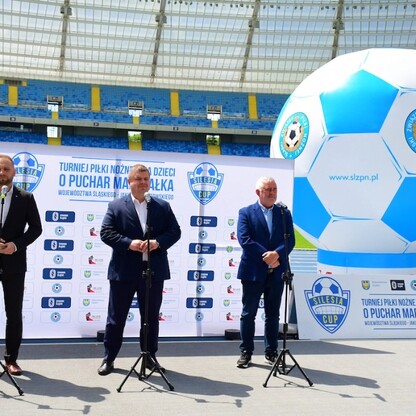 Losowanie drużyn Turnieju Silesia Cup o Puchar Marszałka Województwa Śląskiego. fot. Patryk Pyrlik / UMWS