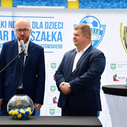 Losowanie drużyn Turnieju Silesia Cup o Puchar Marszałka Województwa Śląskiego. fot. Patryk Pyrlik / UMWS