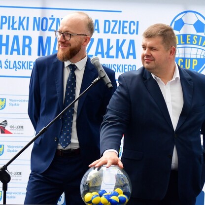 Losowanie drużyn Turnieju Silesia Cup o Puchar Marszałka Województwa Śląskiego. fot. Patryk Pyrlik / UMWS