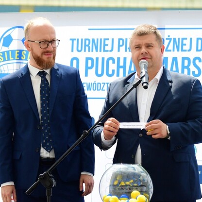 Losowanie drużyn Turnieju Silesia Cup o Puchar Marszałka Województwa Śląskiego. fot. Patryk Pyrlik / UMWS