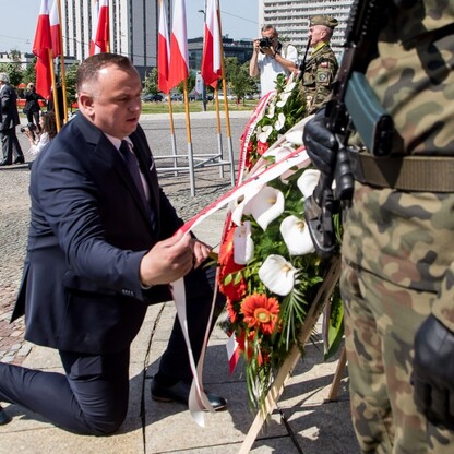 Uroczystośc pod Pomnikiem Powstanców Śląskich. fot. Tomasz Żak / UMWS