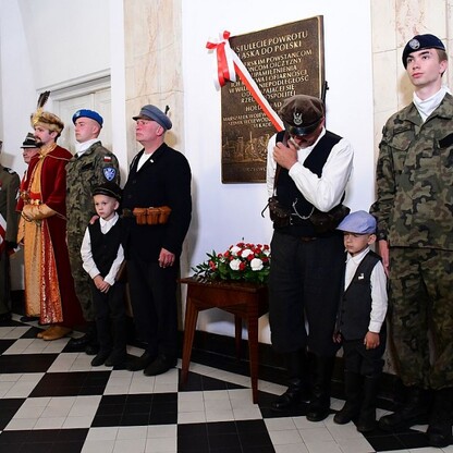 Tablica pamięci powstańców i powrotu Śląska do Polski. fot. Patryk Pyrlik / UMWS