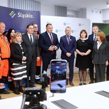 Podpisanie umowy na budowę siedziby Rejonowego Pogotowia Ratunkowego w Sosnowcu. fot. Patyk Pyrlik / UMWS
