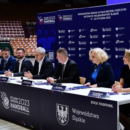 Konferencja prasowa: Mistrzostwa Świata w Piłce Ręcznej Mężczyzn 2023. fot. Patryk Pyrlik / UMWS
