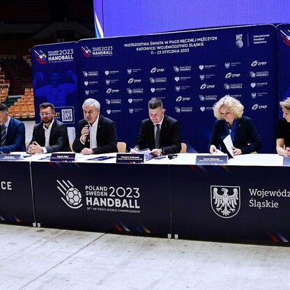 Konferencja prasowa: Mistrzostwa Świata w Piłce Ręcznej Mężczyzn 2023. fot. Patryk Pyrlik / UMWS