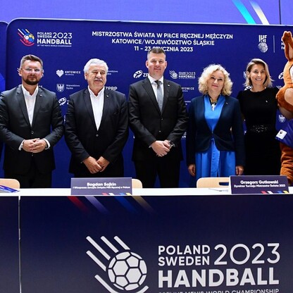 Konferencja prasowa: Mistrzostwa Świata w Piłce Ręcznej Mężczyzn 2023. fot. Patryk Pyrlik / UMWS