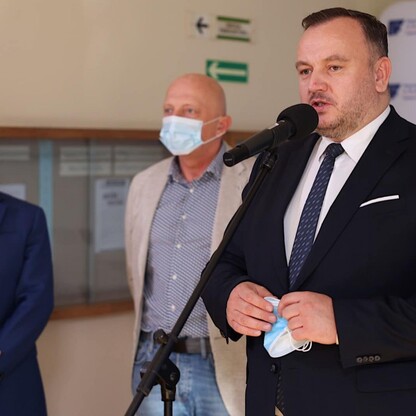 Podpisanie umowy w Wojewódzkim Szpital Specjalistyczny im. Św. Barbary w Sosnowcu. fot. Andrzej Grygiel / UMWS