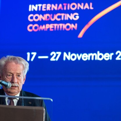 Konferencja prasowa zapowiadająca Międzynarodowy Konkurs Dyrygentów im. Grzegorza Fitelberga.  fot. Andrzej Grygiel / UMWS