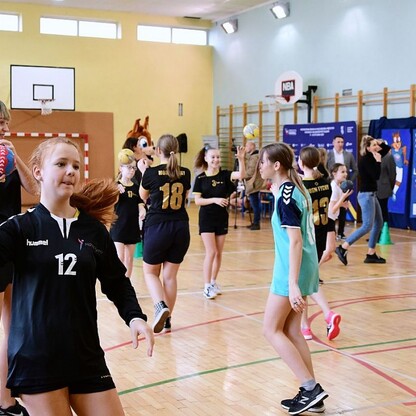 Pokazowy trening piłki ręcznej w Tychach. fot. Patryk Pyrlik / UMWS