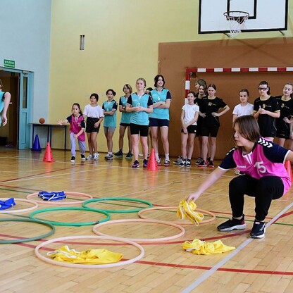 Pokazowy trening piłki ręcznej w Tychach. fot. Patryk Pyrlik / UMWS